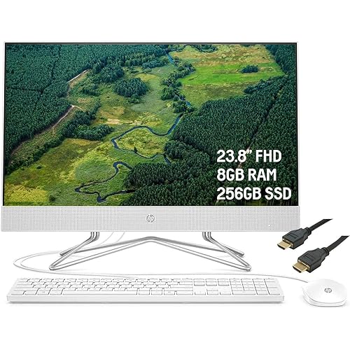 2020 HP 24 All-in-One Premium Desktop Computer 23.8" FHD WLED Anti-Glare Display AMD Athlon Silver 3050U Processor 8GB RAM 256GB SSD Pop-Up Webcam DVD-Writer HDMI WiFi Win 10 + iCarp HDMI