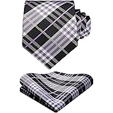 Ties for Men Formal Ties with Pocket Square Set Classic Solid Color Mens Tie Handkerchiefs Satin Silk Neckties in Box