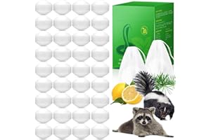 REGUOA 36Pack Natural Skunk Repellent for Yard, Keep Skunk & Raccoon Away Deterrent with Long-Lasting Protection for Garden Lawn Garage, Safe for Kids & Pets, Waterproof, White