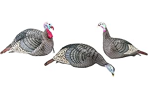 HUNTERS SPECIALTIES HS Strut Lite Flock Jake & Feeding Hen & Upright Hen Turkey Foldable Hollow Relaxed Body Realistic3-Pack Combo Set Decoys