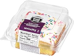 Our Specialty Yellow Cake Slice Square with Vanilla Icing, Frozen Birthday Cake with Sprinkles, 6 oz