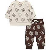 Little Me Clothes for Baby Boys' 100% Cotton Active Set, Pull on Pants and Sweater, 3 Months to 12 Months