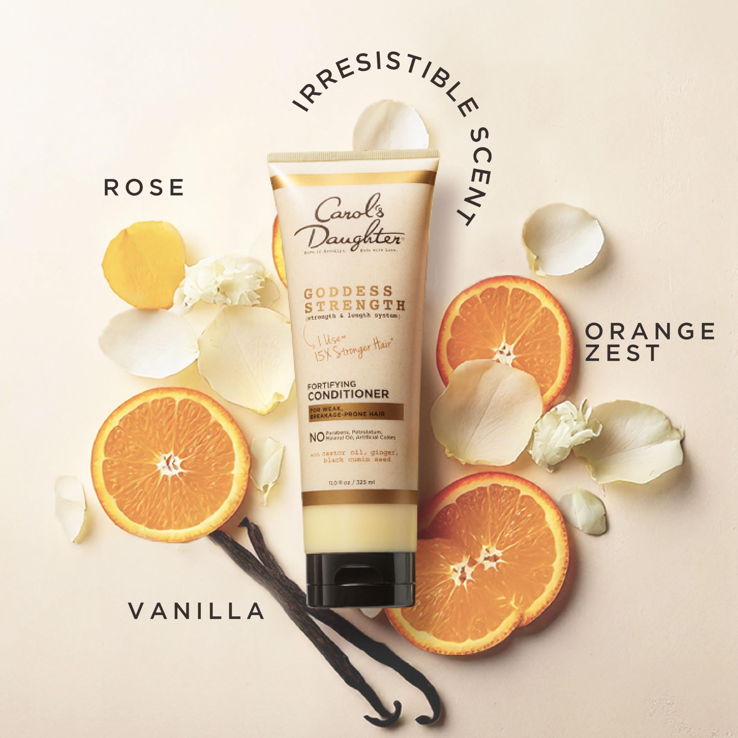 Carol's Daughter Goddess Strength Fortifying Conditioner For Wavy, Coily and Curly Hair, Conditioner with Castor Oil for Weak Hair, 11 Fl Oz