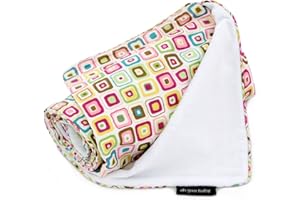 The Stroller Blanket, Soft Minky and 100% Cotton 41" x 30", Gumdrop Pattern