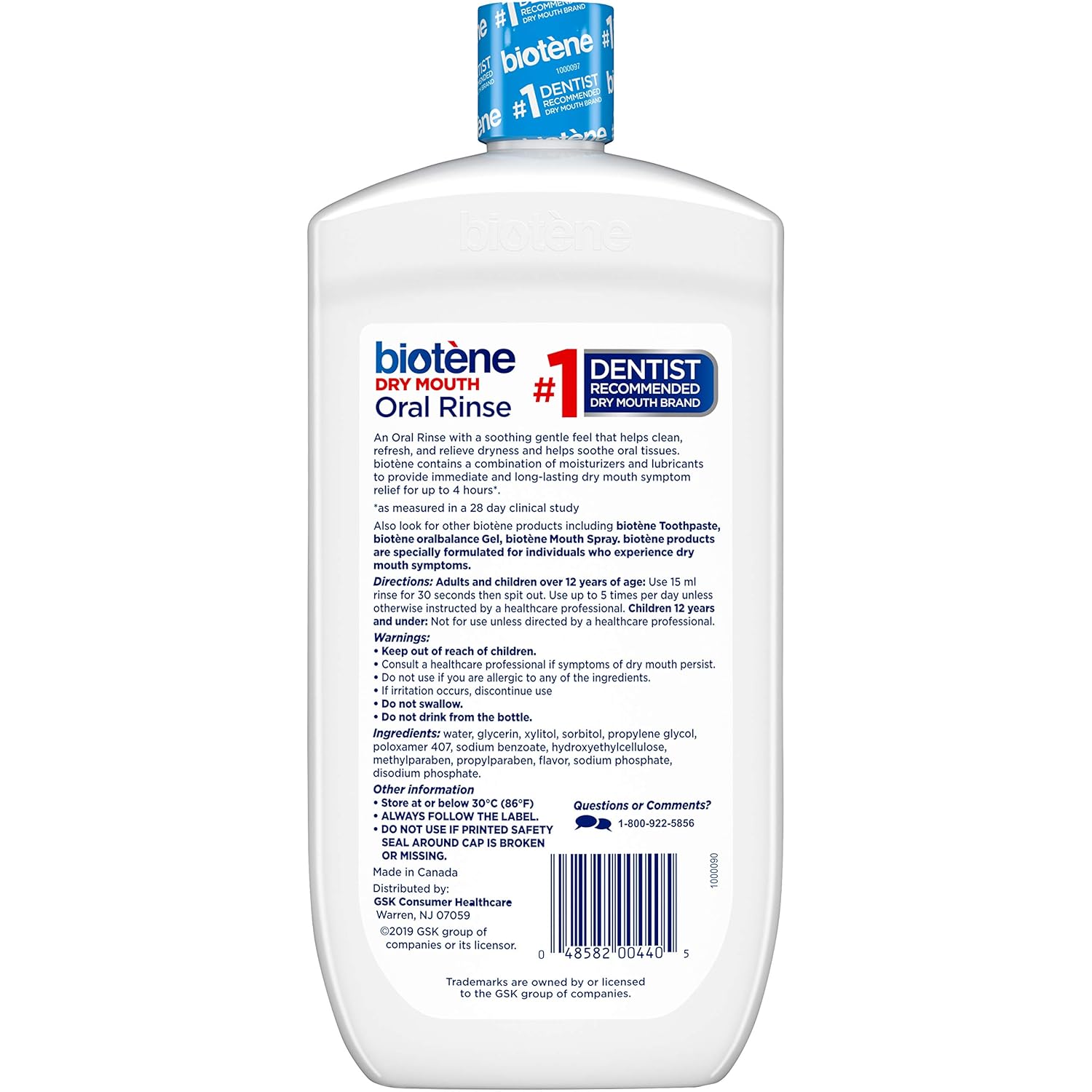 Biotene Fresh Mint Moisturizing Oral Rinse Mouthwash, Alcohol-Free, for Dry Mouth, 33.8 ounce : Mouthwashes : Beauty