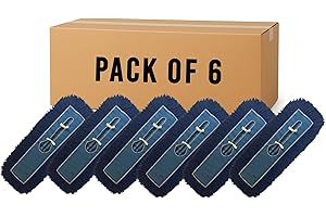 DIRECT MOP SALES, INC. Heavy-Duty Industrial Closed-Loop Dust Mops - 6 Pack (Blue) - 24 Inch
