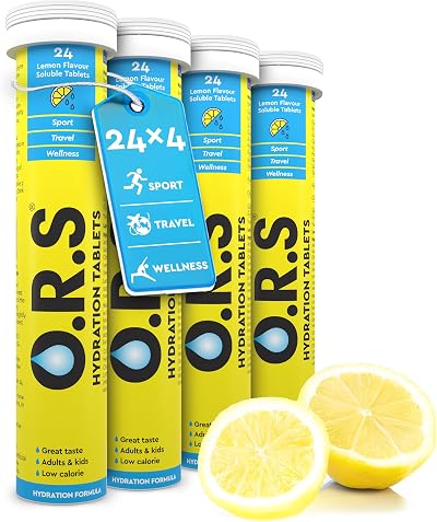 O.R.S Hydration Tablets with Electrolytes Lemon 96 count Vegan Gluten Free