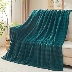 NEWCOSPLAY Twin Blanket for Couch Dark Teal Super