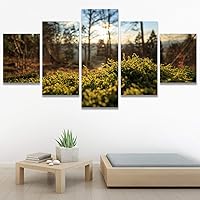 SIGNWIN 5 Panel Canvas Wall Art Greenlands for Home Decorations Ready to Hang - 60