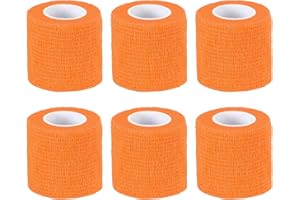 PATIKIL 1" x 177" Self Adhesive Bandage Wrap, 6 Pcs Elastic Self Breathable Self Adherent Wrap Tape for Stretch Athletic Spor