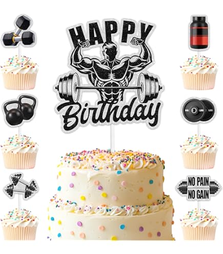 Gym Birthday Party Banner - Fitness Decorations 2Pcs
