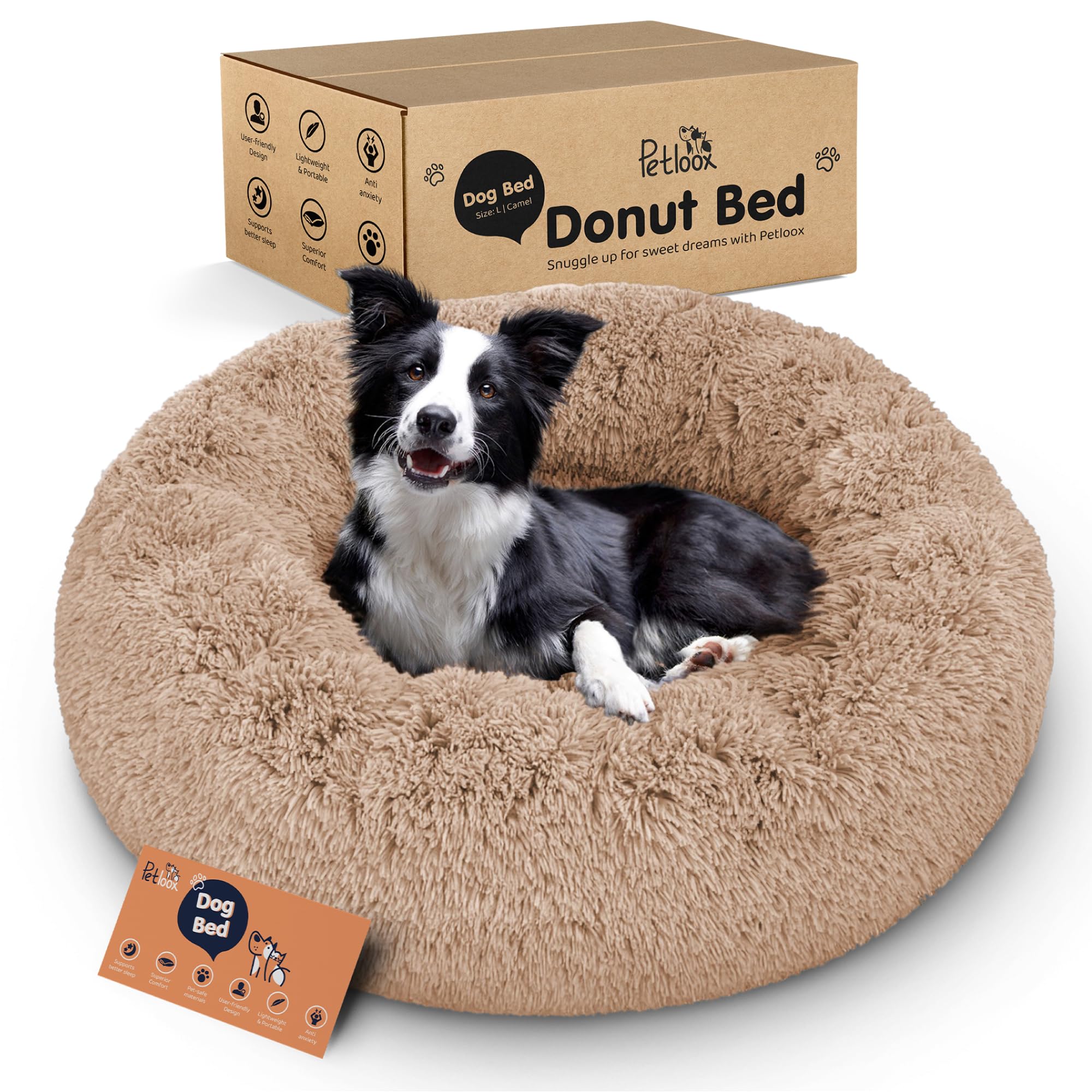 Photo 1 of Petloox Clearance Round Dog Bed - Premium Comfort for Anxiety Relief - Fluffy & Calming Design with Ultra-Plush Support | Cozy Dog Bed with Super Soft Circle Style
