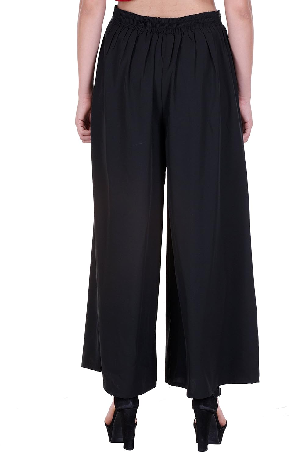 deewa pack of 2 black and white crepe palazzo