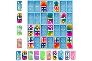 Domino Molds for Resin Casting, Funstorm Upgraded Resin Molds, Glossy & Durable, 28 Cavities Sturdy Silicone Molds for Pendant, Keychain, Jewelry Making