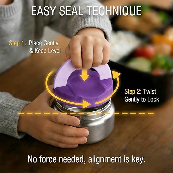 TINYPALSA BENTO BOX FOR KIDS WITH 10OZ INSULATED FOOD JAR, LEAK-PROOF KIDS LUNCH BOX WITH THERMAL FOOD CONTAINER, 3 COMPARTMENTS, PORTABLE HANDLE, DISHWASHER SAFE, IDEAL FOR SCHOOL & TRAVEL (PURPLE)