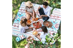 OUTTERRA Picnic Blanket 80''x80'' Extra Large Outdoor Blanket, Waterproof Beach Blankets, Foldable Picnic Mat for Camping, Grass, Park, Travel - CoralMint