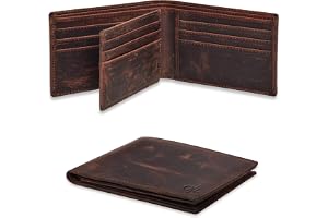 Leather Wallet for Men - Slim RFID Bifold Thin Compact Genuine Cowhide Gift