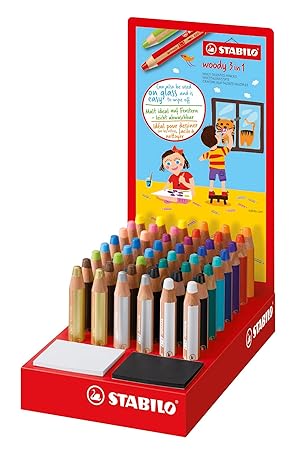 STABILO 880/48–1 Woody 3 in 1 Pen – sortiert Farben (48 Stück)