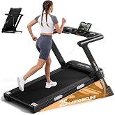 Treadmill with Manual 10%/Auto 25% Incline 8.5/10MPH for Office Home Gym | 300LBS Capacity Portable Foldable Treadmill with Low Noise 3.0/4.0HP Brushless Motor for Small Spaces Family Sharing