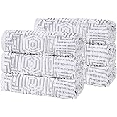 Superior Cotton Hand Towel Set, Quick Dry, Small Towels, Plush Soft Absorbent Bathroom Basics, Home Essentials, Spa, Salon, Hotel, Kitchen, Luxury Quick Drying, Set of 6, Jasper Collection, Platinum