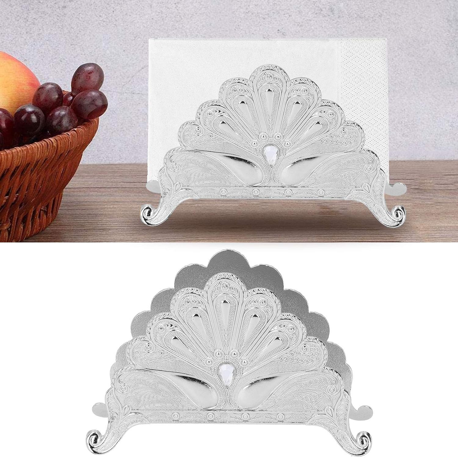 Buy Napkin Rack, Retro Zinc Alloy Napkin Organiser Upright Napkin