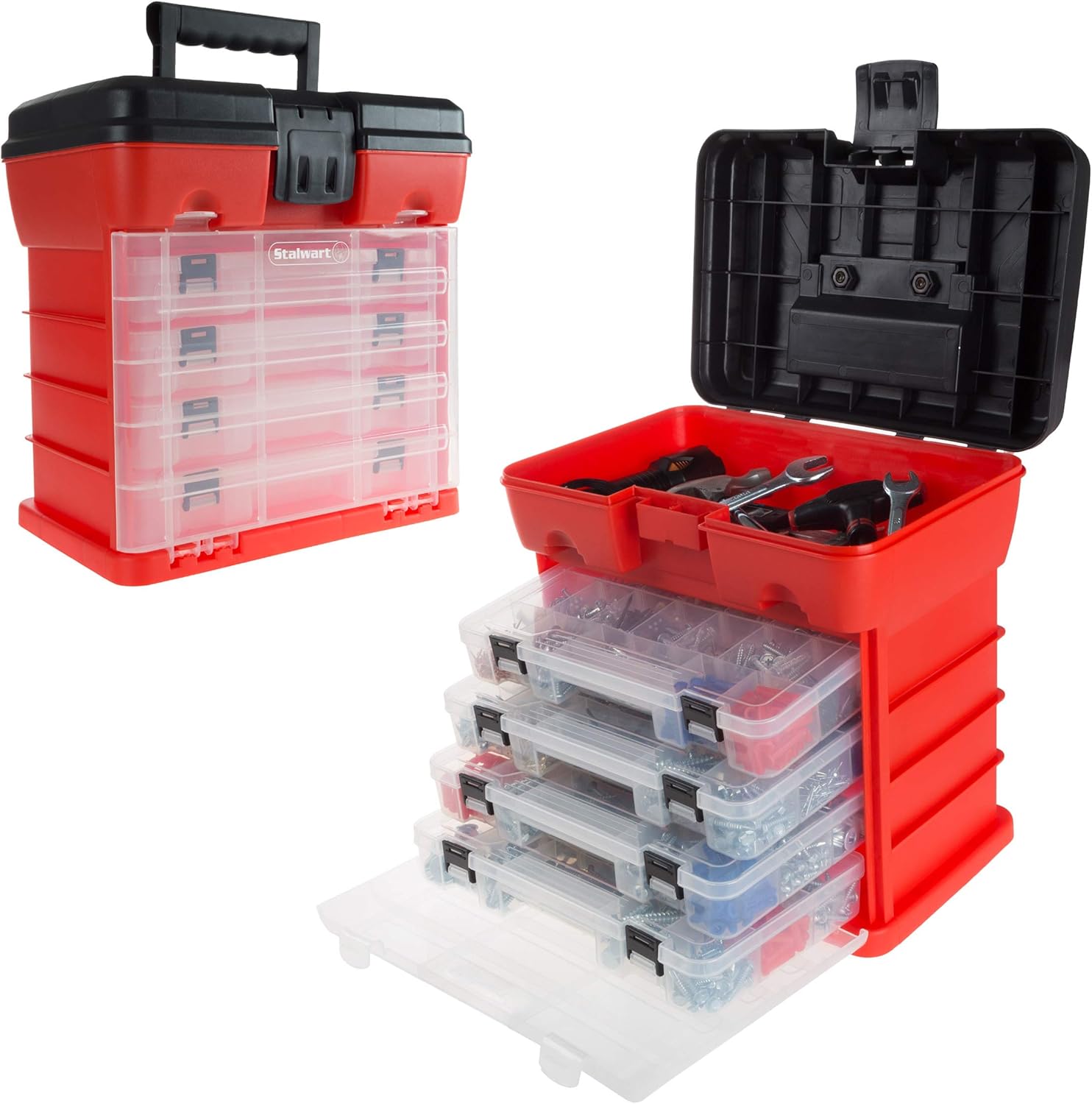 Storage And Tool Box Durable Organizer Utility Box With 4