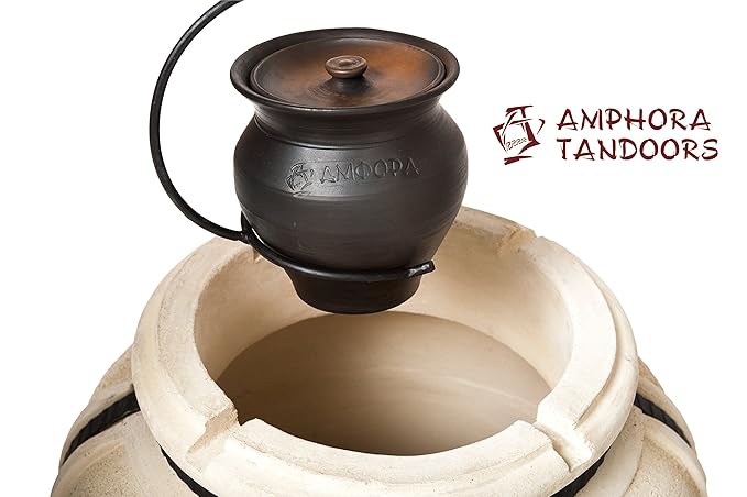 Amphora Tandoor oven Keramik-Topf Kazan 2 l mit Deckel und Bügelhalter Bräter Tandoor ?????? Tandoori Tandir Tanur Tandyr Tan