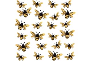FDCLIXUVOL 24 Pcs 3D Bee Decorations, 2 Size Double Layer Glitter Honey Bee Stickers Wall Decor, Realistic Shining Big Bumble Bees Cutouts Decals for Home, Party, Classroom, Outdoor Themed Decor