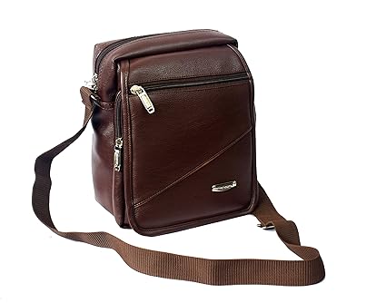 AYS Faux Leather Small Messenger Bag, Brown