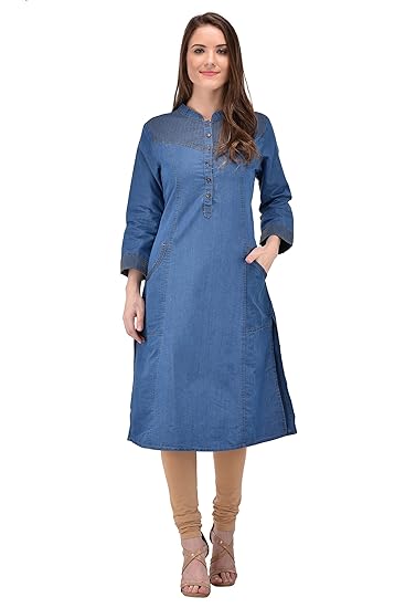 Light Blue Denim Kurti for Women