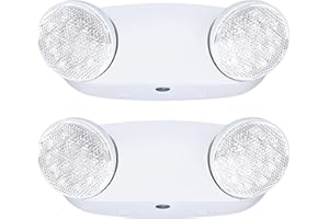 GRUENLICH LED Emergency Light, Exit Lighting Fixtures with 2 LED Bug Eye Heads and Back Up Batteries, UL 924 Qualified, 120/277 Voltage, 2-Pack