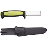 Morakniv Craftline Carbon Steel Wood Chisel Knife With Sheath for Wood Carving, 3 Inch