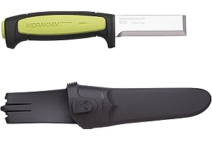 Morakniv Craftline Carbon Steel Wood Chisel Knife With Sheath for Wood Carving, 3 Inch