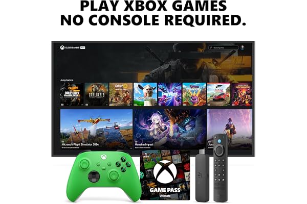 Amazon Fire TV Stick 4K Max, Velocity Green Core Wireless Controller, and 1 Month Game Pass Ultimate Bundle
