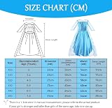 Vicloon Elsa Princess Costume 3pc Dress Crown Wand Blue 6-7 Years view 4