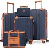Cobens Luggage Sets 5PCS, Durable Hardshell Suitcases with Wheels, 20/24/28 | Lightweight ABS, TSA-Approved Locks, Detachable 360&deg; Spinner Wheels, Duffel &amp; Toiletry Bags, Carry-On &amp; Checked Family Travel