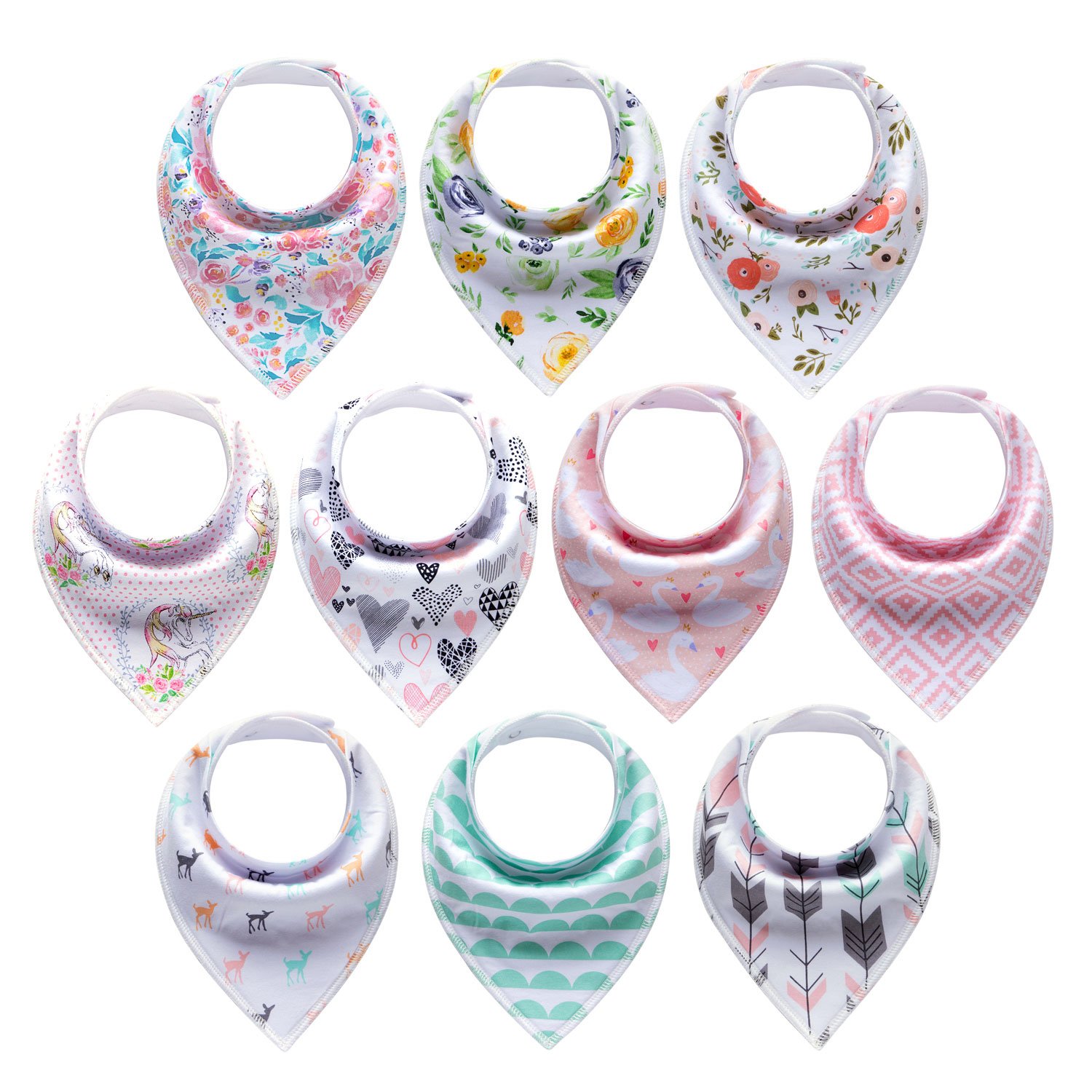 Amazonsmile Pack Baby Girl Bandana Drool Bibs Gift Set For Drooling