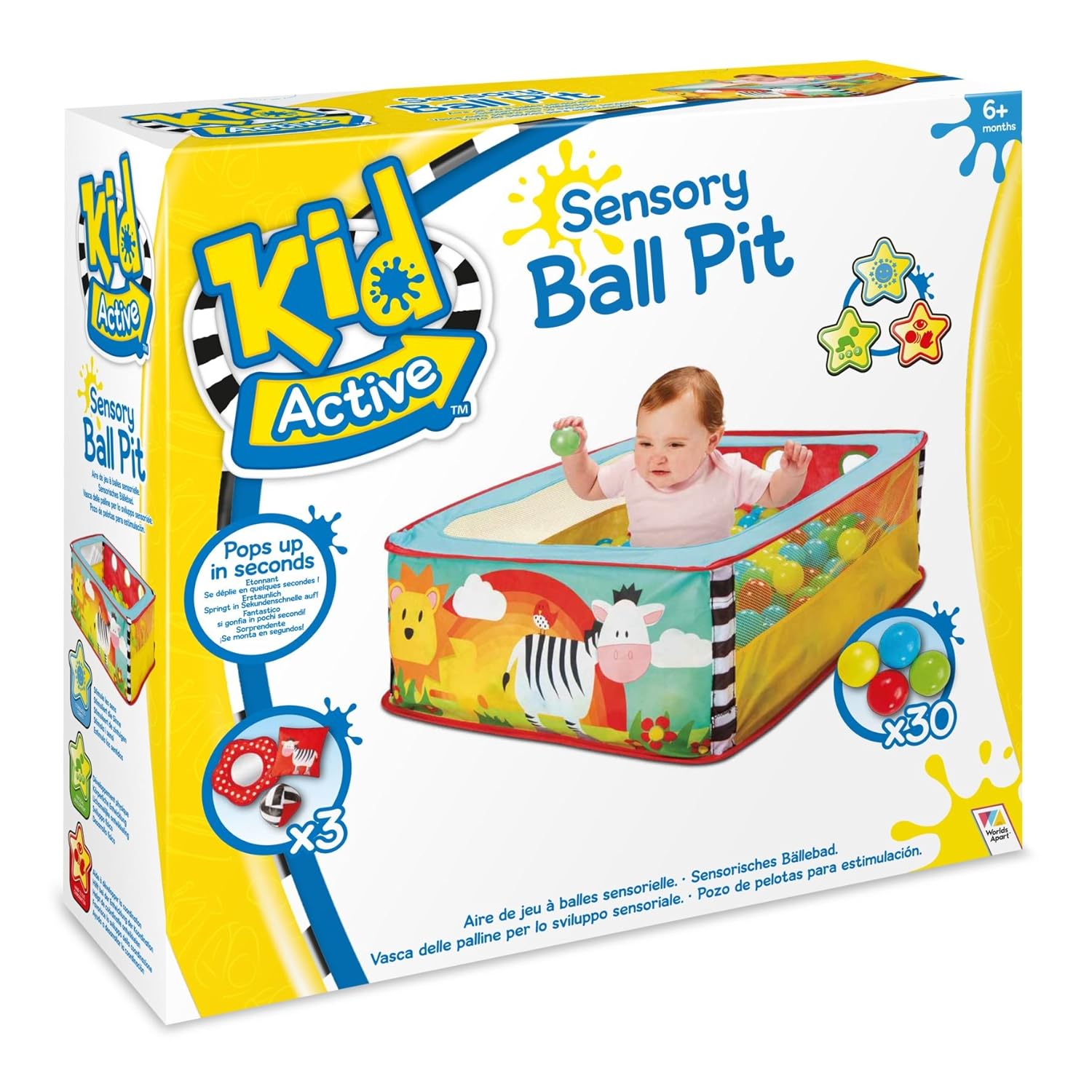 worlds apart zebra pop up sensory ball pit
