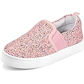 K KomForme Toddler Girls Boys Shoes Little Kids Slip on Canvas Sneakers for Running/Walking
