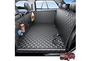 Wigoo Dog Car Seat Cover for Back Seat, Dog Hammock with Hard Bottom Support, Heavy Duty Waterproof Pet Bed Extender for 2-4 Large/Medium Dogs, Backseat Protector for SUV Medium Truck, Size-L, Black