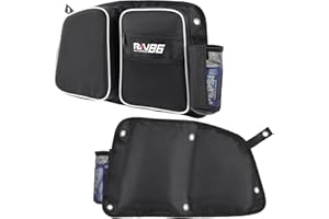 RKV86 Rear Door Bags for RZR, Heavy-Duty 1680D Waterproof, UTV Storage Bags with Knee Pad and Cup Holder, Compatible with 2014-2023 Polaris RZR XP4/1000, 4 900, XP4 Turbo, XP4 Turbo S (White)