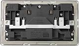 AET SLUSB2GBS 2 Gang Screwless Flat Socket USB Charging Chrome Black Insert view 3