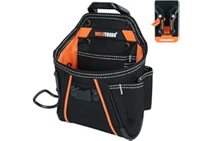 MELOTOUGH Belt Clip Tool Pouch Tool Belt Pouches Utility Tool Organizer Pouch with Hammer Holder for Electrician,Carpenter,Co