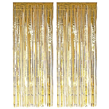 Knowing 2pcs Tassels Foil Curtain Fringe Foil Curtain Party Tassel