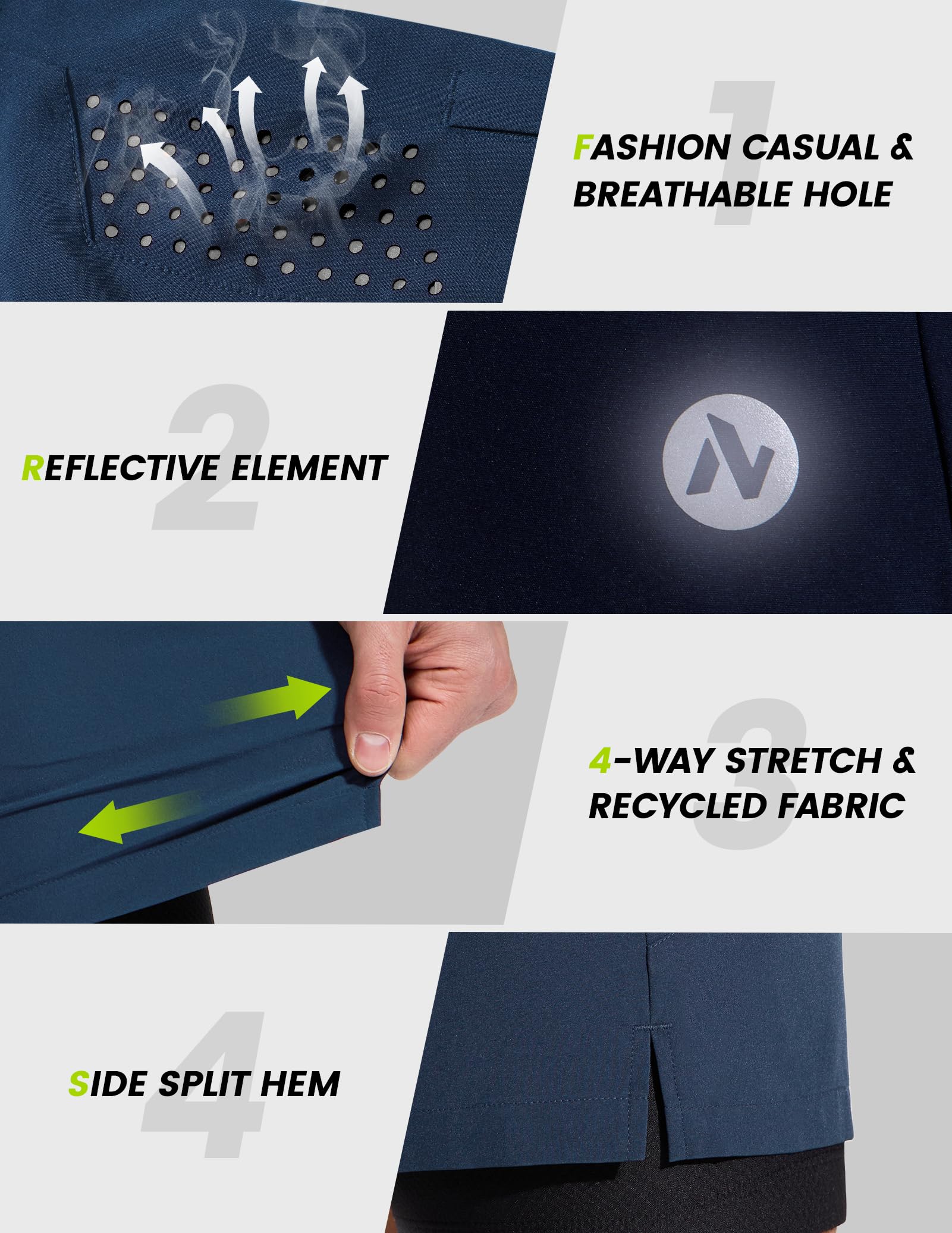 Nepest Mountainbike Hose Herren Kurz MTB Shorts Gel Bike Shorts Herren Tasche Radlerhose Fahrradhose Weltraum Blau,L 5