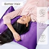 Bedsure Satin Pillowcase for Hair 2 Pack Queen Standard 50x75 cm Petunia Purple view 4