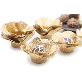 Handmade Fabric Truffle Cups | Truffle Liners | Truffle Wrappers | Fominhas | Candy cups | Forminhas de Brigadeiro | candy liners - Pack of 20 - Truffilio (Fabric, Camellia Gold)
