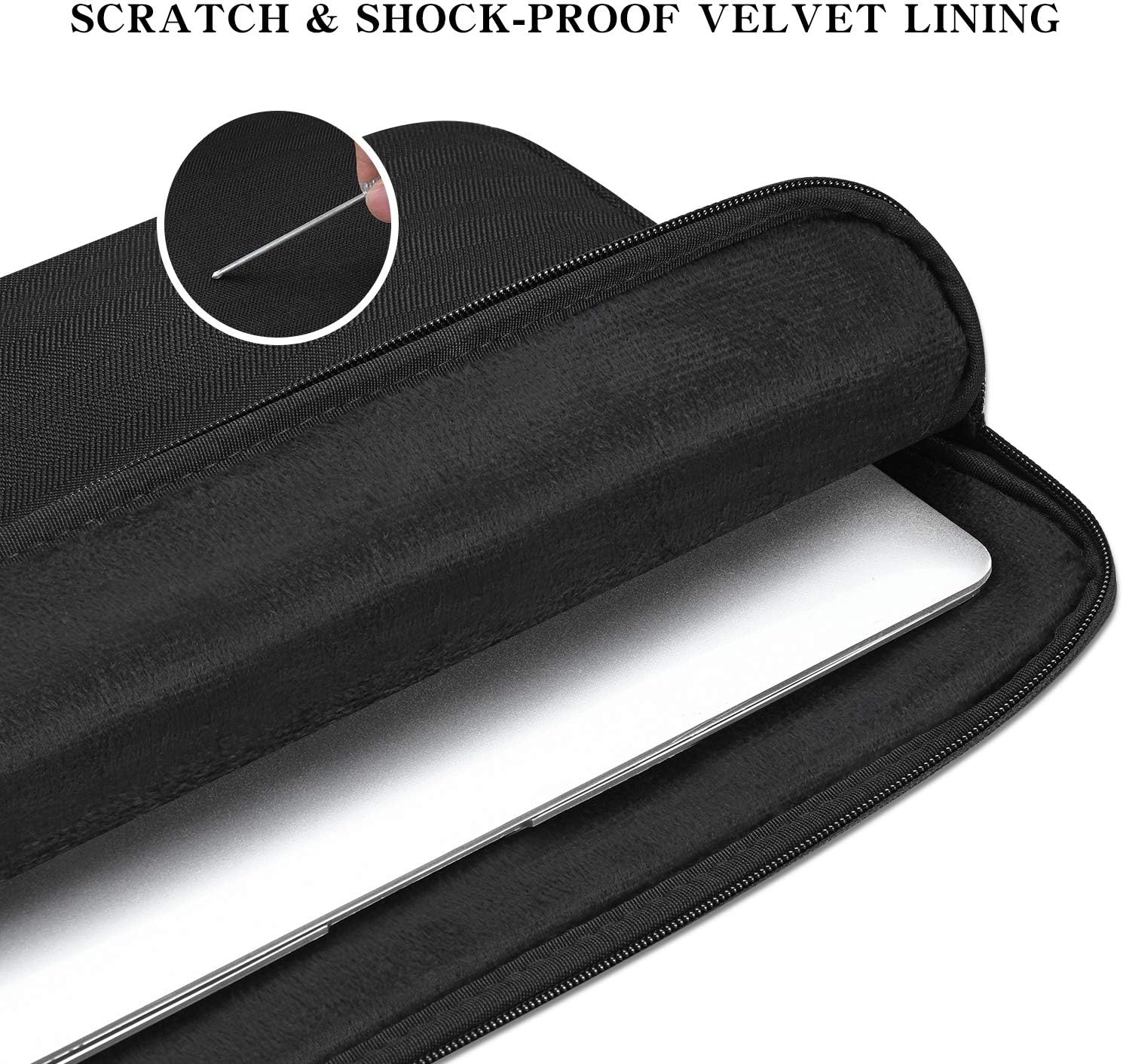 LONMEN 13-13.3 Inch Water Resistant Laptop Sleeve Bag Case for 13" MacBook Air 2014-2017/13.3" ThinkPad L390 Yoga / 13.9" Lenovo Yoga C930 GLASS / 14" HP EliteBook 1040 G5, Grey - Image 5