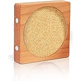 Aothia Wooden Coaster with Cork in The Center, Thick Plain Absorbent Heat-Resistant Reusable Saucers for Drinking Glasses/Pla