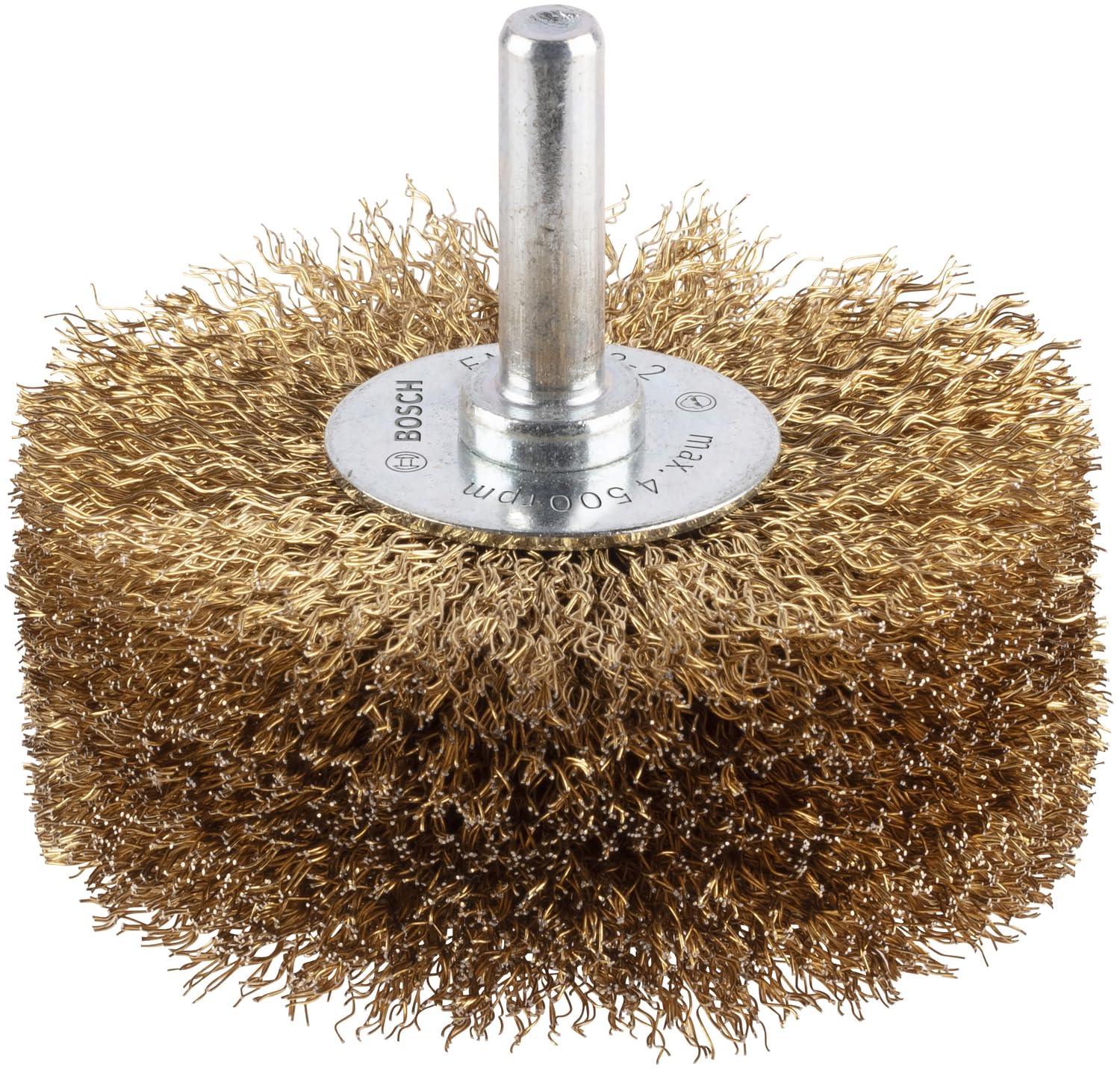 Bosch 1x PRO Brass-Coated Steel Longlife Wire Wheel, Crimped Wire for 8 mm Cylindrical Shank and Drill (for Hardwood, Ø 80 mm, Professional Accessory Rotary Drill/Drivers)